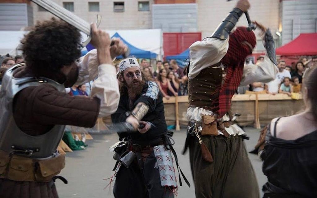 Role-playing fighters clashing at the Icon Festival in Tel Aviv, Oct. 18, 2016. (Courtesy of Icon Festival) Role-playing fighters clashing at the Icon Festival in Tel Aviv, Oct. 18, 2016. (Courtesy of Icon Festival)