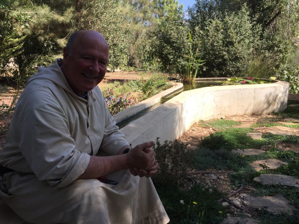 Brother Olivier, an unlikely Israeli citizen, is a monk living in an ancient church in the town of Abu Ghosh, and has made the annual festival part of his efforts toward coexistence (Jessica Steinberg/Times of Israel)
