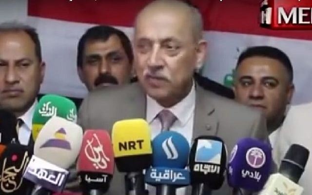Iraqi transport minister Kazem Finjan. (Screenshot) Iraqi transport minister Kazem Finjan. (Screenshot)