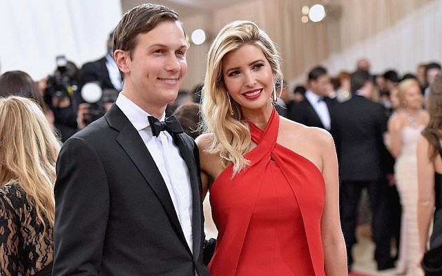 Jared Kushner and wife, Ivanka Trump, attending the 'Manus x Machina: Fashion in an Age of Technology' Costume Institute Gala at the Metropolitan Museum of Art in New York City, May 2, 2016. (Mike Coppola/Getty Images for People.com, via JTA) Jared Kushner and wife, Ivanka Trump, attending the 'Manus x Machina: Fashion in an Age of Technology' Costume Institute Gala at the Metropolitan Museum of Art in New York City, May 2, 2016. (Mike Coppola/Getty Images for People.com, via JTA)