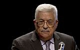 Palestinian Authority President Mahmoud Abbas, speaks during a conference in the West Bank city of Bethlehem, October 1, 2016. (AP/Majdi Mohammed)