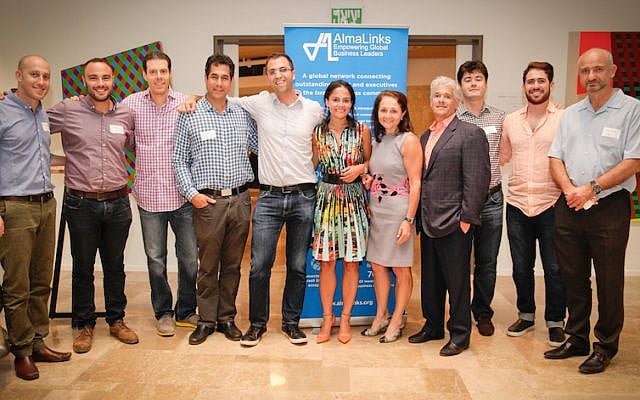 Members of the recent AlmaLinks tour to Israel at an event in Tel Aviv (Courtesy)