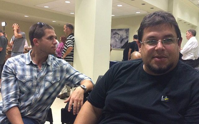 Oded Solomon (right) at the Ogen relocation meeting in Herzliya, Sept. 13 2016 (Courtesy Shoshanna Solomon) Oded Solomon (right) at the Ogen relocation meeting in Herzliya, Sept. 13 2016 (Courtesy Shoshanna Solomon)