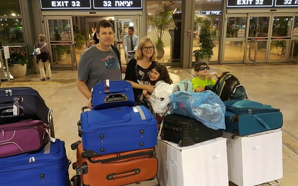 Zivan and Carmit Ori on the day of their departure from Israel with their 2 children, July 2016 (Courtesy) Zivan and Carmit Ori on the day of their departure from Israel with their 2 children, July 2016 (Courtesy)
