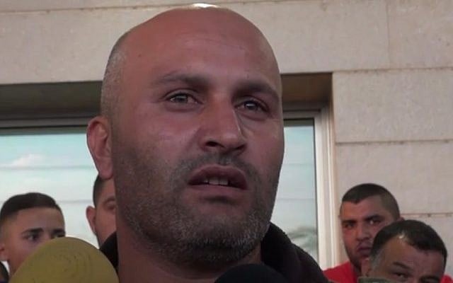 Bassem Abu Amar, the father of Nimer Bassem Abu Amar, a 15-year-old Bedouin Israeli who was killed in a shooting on October 25, 2016 near the Egyptian border, where he worked for a subcontractor hired by the Defense Ministry. (Screen capture: Ynet) Bassem Abu Amar, the father of Nimer Bassem Abu Amar, a 15-year-old Bedouin Israeli who was killed in a shooting on October 25, 2016 near the Egyptian border, where he worked for a subcontractor hired by the Defense Ministry. (Screen capture: Ynet)