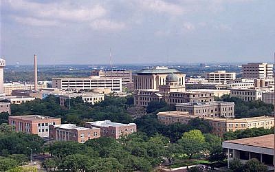 Texas A&M University. A view of the main campus, looking north from Kyle Field (CC BY-SA 3.0, Aggie0083, Wikipedia)