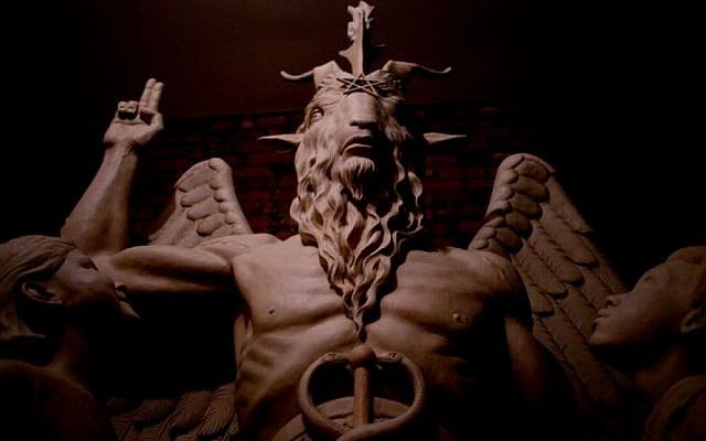 Illustrative: A bronze statue of the Satanic icon Baphomet, currently residing in a shed outside The Satanic Temple in Salem, Massachusetts. (Courtesy)