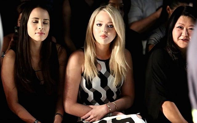 Tiffany Trump (center) attending the Taoray Wang fashion show during New York Fashion Week in New York City, Sept. 12, 2016. (Astrid Stawiarz/Getty Images for Taoray Wang, via JTA) Tiffany Trump (center) attending the Taoray Wang fashion show during New York Fashion Week in New York City, Sept. 12, 2016. (Astrid Stawiarz/Getty Images for Taoray Wang, via JTA)
