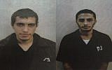 Amir Abdel Hakim Jabara, left, and Ibrahim Abdel Halim Sheikh Yusuf, right, alleged members of an Islamic State terror cell in the Arab Israeli village of Tayibe. (Shin Bet)