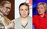 From left: Ruth Bader Ginsburg, Lena Dunham and Hillary Clinton all made public apologies this year. (Getty Images/JTA)