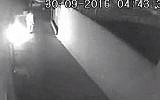 Image from security cameras show a disgruntled customer setting a Netanya restaurant on fire on September 30, 2016. (screen capture: Channel 2)