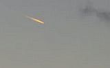 A mysterious orange fireball is seen in the skies over Israel on October 24, 2016 (Channel 2 News)