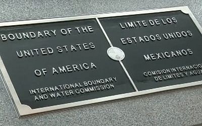A sign at Cross Border Xpress, an airport terminal in San Diego, California, which opened in December 2015. The terminal has a bridge connecting it to the Tijuana International Airport in Tijuana, Baja California, Mexico. (Youtube screenshot)