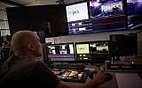 The newly-built control room at the offices of the Israeli Public Broadcasting Corporation, in Tel Aviv. August 29, 2016. (Miriam Alster/FLASH90)