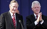 Former US presidents George H.W. Bush and Bill Clinton (screenshot)