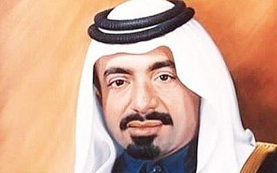A painting of former emir of Qatar Khalifa bin Hamad Al-Thani.  (Doha News)