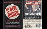 The front and back cover of a new edition of Hitler speeches, bearing a photo of Donald Trump on the back cover. (Screen capture Amazon)