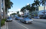 A scene on 41st Street, the shopping and dining district of Miami Beach’s Orthodox Jewish community, Oct. 14, 2016. (Ron Kampeas/JTA)