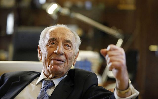 Shimon Peres speaking during an interview in the president’s residence in Jerusalem, April 10, 2013. (Lior Mizrahi/Getty Images/JTA) Shimon Peres speaking during an interview in the president’s residence in Jerusalem, April 10, 2013. (Lior Mizrahi/Getty Images/JTA)