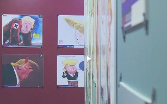 A series of caricatures of Donald Trump at the Caricature Museum in Mexico City, October 2016. (Screenshot/AFP) A series of caricatures of Donald Trump at the Caricature Museum in Mexico City, October 2016. (Screenshot/AFP)
