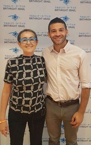 Peter Schottenfels meets Eti Barzilai, whose life he saved through a bone marrow donation arranged by Gift of Life, November 2016 (Courtesy)