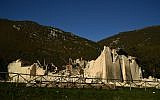 The collapsed church San Salvatore a Campi near Norcia, Italy on October 31, 2016, a day after a 6.6 magnitude earthquake hit central Italy. (Filippo Monteforte/AFP)