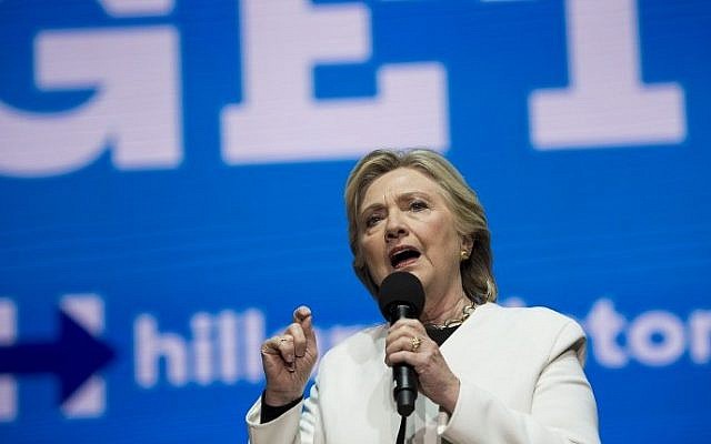 Democratic presidential nominee Hillary Clinton speaks during a GOTV concert at the Mann Center for the Performing Arts, in Philadelphia, Pennsylvania November 5, 2016. (AFP/Brendan Smialowski) Democratic presidential nominee Hillary Clinton speaks during a GOTV concert at the Mann Center for the Performing Arts, in Philadelphia, Pennsylvania November 5, 2016. (AFP/Brendan Smialowski)