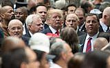 This file photo taken on September 11, 2016 shows former New York City Mayor Rudy Giuliani (L), then Republican nominee Donald Trump (C) and New Jersey Governor Chris Christie (R) as they stand together during a memorial service at the National 9/11 Memorial in New York. (AFP/Bryan R. Smith)