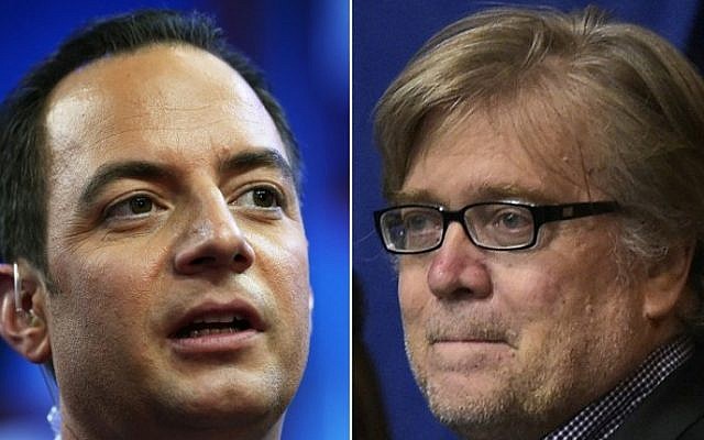 Combination of photos shows Republican National Convention Chairman Reince Priebus, left, and Donald Trump's campaign Chief Executive Officer Stephen K. Bannon. (AFP/STF)