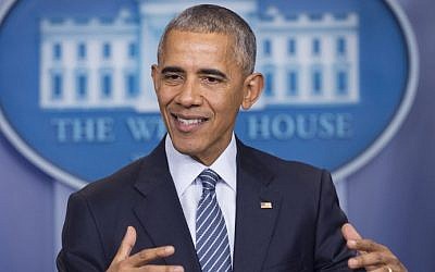 US President Barack Obama speaks during a press conference in the Brady Press Briefing Room of the White House in Washington, DC, November 14, 2016. (AFP PHOTO / SAUL LOEB)