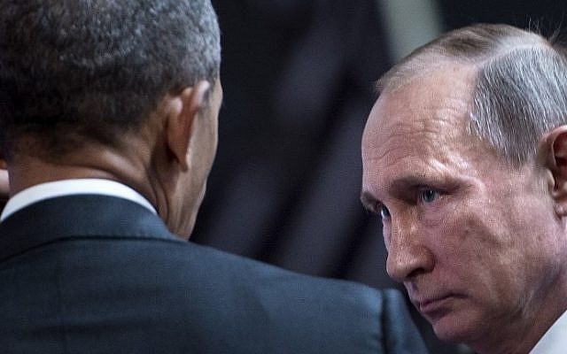 US President Barack Obama (L) and Russia's President Vladimir Putin talk before an economic leaders meeting at the Asia-Pacific Economic Cooperation Summit at the Lima Convention Centre on November 20, 2016 in Lima. (AFP/Brendan Smialowski) US President Barack Obama (L) and Russia's President Vladimir Putin talk before an economic leaders meeting at the Asia-Pacific Economic Cooperation Summit at the Lima Convention Centre on November 20, 2016 in Lima. (AFP/Brendan Smialowski)
