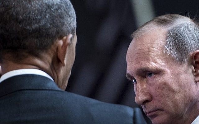 US President Barack Obama and Russia's President Vladimir Putin talk before an economic leaders meeting at the Asia-Pacific Economic Cooperation Summit at the Lima Convention Centre on November 20, 2016 in Lima. (AFP / Brendan Smialowski) US President Barack Obama and Russia's President Vladimir Putin talk before an economic leaders meeting at the Asia-Pacific Economic Cooperation Summit at the Lima Convention Centre on November 20, 2016 in Lima. (AFP / Brendan Smialowski)