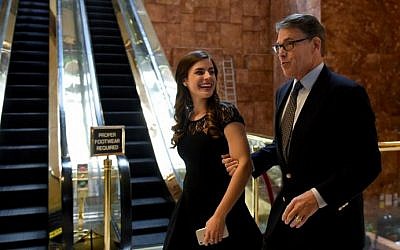 Former Texas Governor Rick Perry arrives at Trump Tower on another day of meetings scheduled for President-elect Donald Trump on November 21, 2016 in New York. AFP/TIMOTHY A. CLARY)