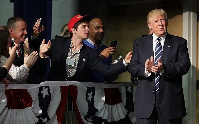 Republican presidential nominee Donald Trump arrives for a campaign rally at the W.L. Zorn Arena November 1, 2016 in Altoona, Wisconsin. (Chip Somodevilla/Getty Images/AFP) Republican presidential nominee Donald Trump arrives for a campaign rally at the W.L. Zorn Arena November 1, 2016 in Altoona, Wisconsin. (Chip Somodevilla/Getty Images/AFP)