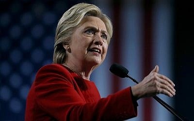 Democratic presidential nominee Hillary Clinton speaks during a campaign rally at Grand Valley State University on November 7, 2016 in Allendale, Michigan. (Justin Sullivan/Getty Images/AFP)