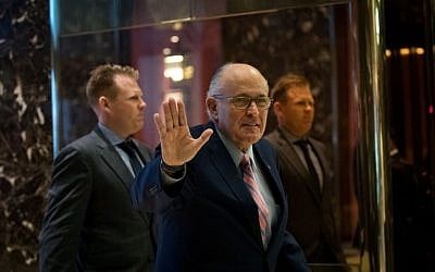 Former New York City mayor Rudy Giuliani arrives at Trump Tower, November 17, 2016 in New York City. (Drew Angerer/Getty Images/AFP)