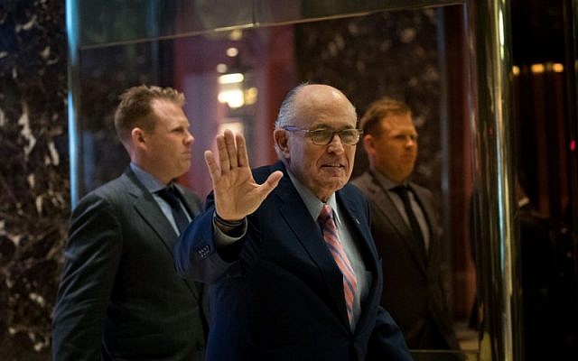 Former New York City mayor Rudy Giuliani arrives at Trump Tower, November 17, 2016 in New York City. (Drew Angerer/Getty Images/AFP)