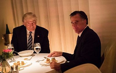 President-elect Donald Trump (R) and Mitt Romney dine at Trump International Hotel in New York on November 29, 2016. (Drew Angerer/Getty Images/AFP) President-elect Donald Trump (R) and Mitt Romney dine at Trump International Hotel in New York on November 29, 2016. (Drew Angerer/Getty Images/AFP)