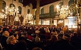 A Kristallnacht commemoration at the Portuguese Synagogue in Amsterdam, November 9, 2016. (Courtesy of Jonet.nl)