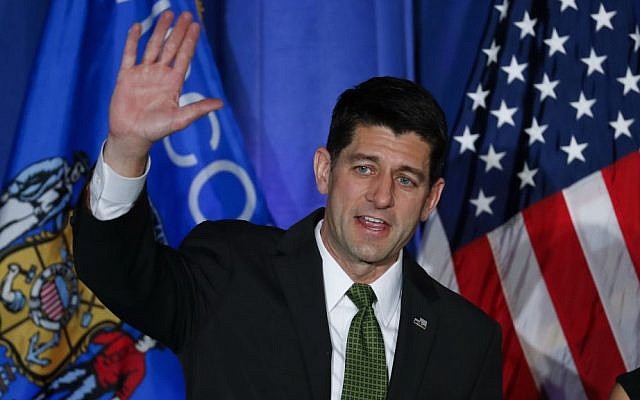 House Speaker Paul Ryan of Wisconsin waves to supporters at a campaign rally in Janesville, WI, on Tuesday, November 8, 2016. (AP Photo/Paul Sancya) House Speaker Paul Ryan of Wisconsin waves to supporters at a campaign rally in Janesville, WI, on Tuesday, November 8, 2016. (AP Photo/Paul Sancya)