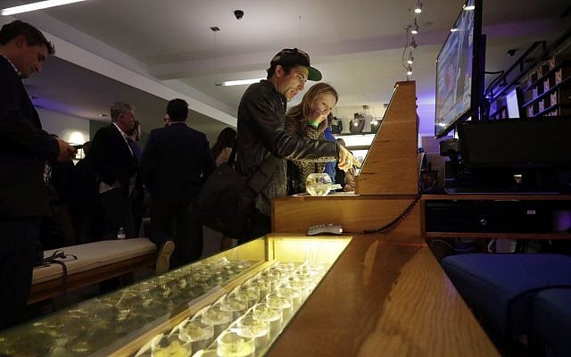 Different strains of marijuana are displayed during a rally in support of Prop 64 at Sparc Dispensary, San Francisco. California November 8, 2016. (AP/Marcio Jose Sanchez) Different strains of marijuana are displayed during a rally in support of Prop 64 at Sparc Dispensary, San Francisco. California November 8, 2016. (AP/Marcio Jose Sanchez)