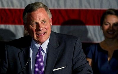 File: Sen. Richard Burr, R-North Carolina, talks to supporters as he gives his acceptance speech after winning re-election, in Winston-Salem, North Carolina, November 8, 2016. (AP/Nell Redmond)