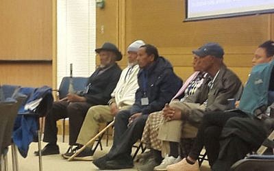Ethiopian Israelis in the Knesset on November 29 to urge government to allow their relatives to immigrate (Marissa Newman/Times of Israel)