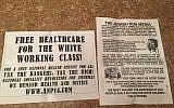 American Nazi Party fliers  dropped in Missoula, Montana, November 2016. (Courtesy photo)