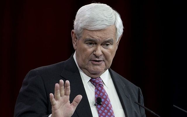 Former House Speaker Newt Gingrich speaks in Oxon Hill, MD on February 27, 2015. (AP Photo/Carolyn Kaster/File) Former House Speaker Newt Gingrich speaks in Oxon Hill, MD on February 27, 2015. (AP Photo/Carolyn Kaster/File)