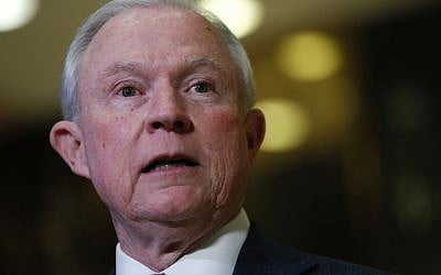 Sen. Jeff Sessions, R-Ala. speaks to media at Trump Tower, Thursday, Nov. 17, 2016, in New York. (AP Photo/Carolyn Kaster)