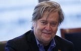 Steve Bannon at a meeting with advisers at Trump Tower, Friday, Oct. 7, 2016, in New York. (AP Photo/ Evan Vucci)