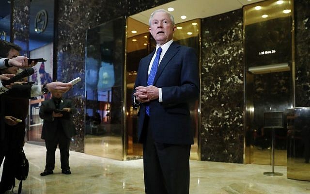 In this photo taken Nov. 17, 2016, Sen. Jeff Sessions, R-Ala. speaks to media at Trump Tower in New York. President-elect Donald Trump has picked Sessions for the job of attorney general. (AP Photo/Carolyn Kaster) In this photo taken Nov. 17, 2016, Sen. Jeff Sessions, R-Ala. speaks to media at Trump Tower in New York. President-elect Donald Trump has picked Sessions for the job of attorney general. (AP Photo/Carolyn Kaster)