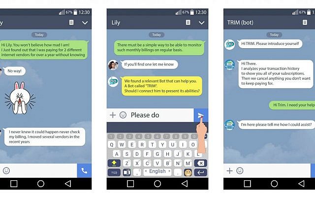 Ai Type's keyboard proposes bots you may need (Courtesy)