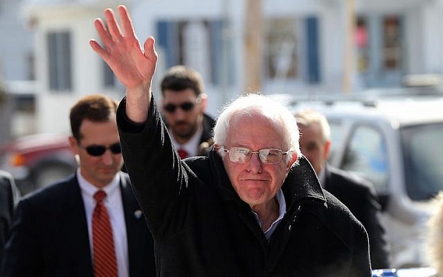 Sen. Bernie Sanders waving in Concord on the day of the primary elections in New Hampshire, Feb. 9, 2016. (Spencer Platt/Getty Images) Sen. Bernie Sanders waving in Concord on the day of the primary elections in New Hampshire, Feb. 9, 2016. (Spencer Platt/Getty Images)